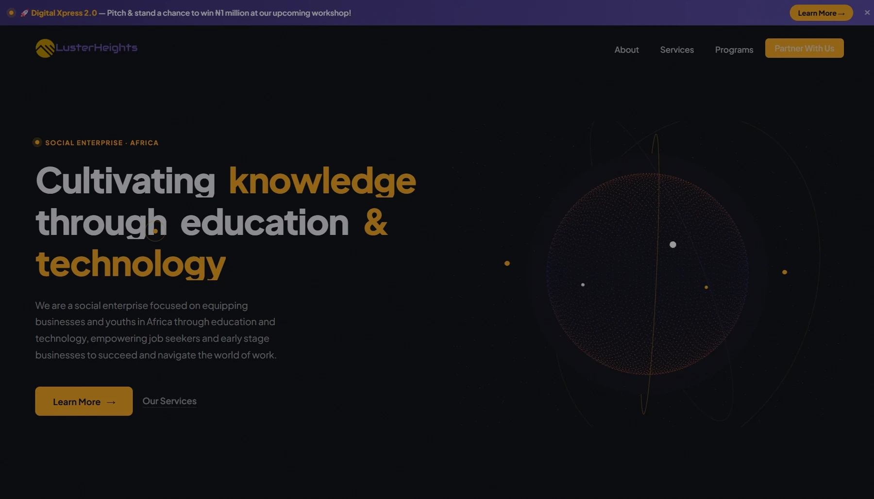Lusterheights original website homepage screenshot