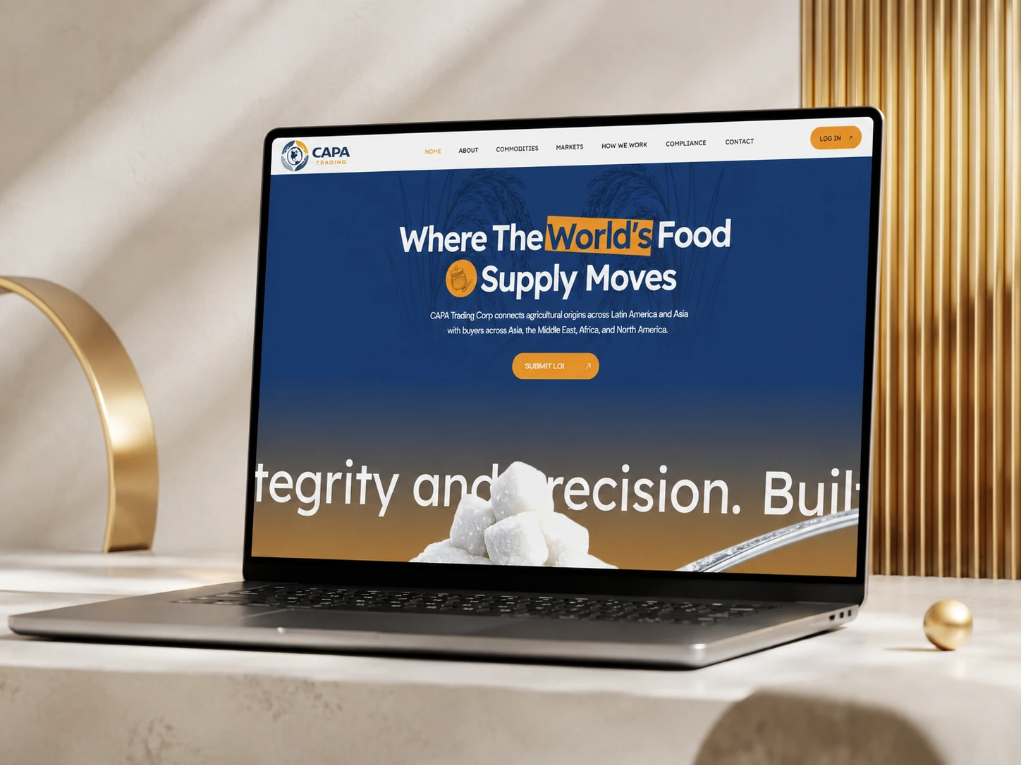 CAPA Trading website presented on a laptop mockup